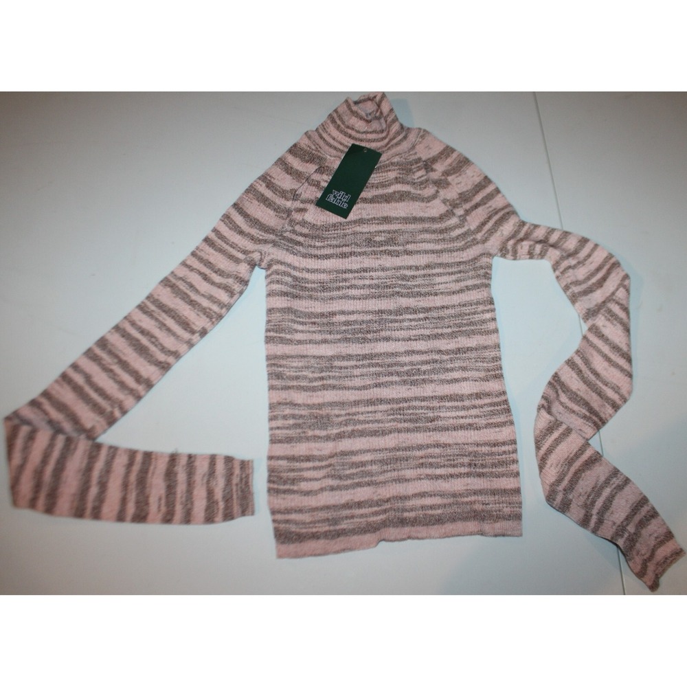 Women's Mock Turtleneck Fitted Cut Out Pullover Sweater - Wild Fable Spacedye XS